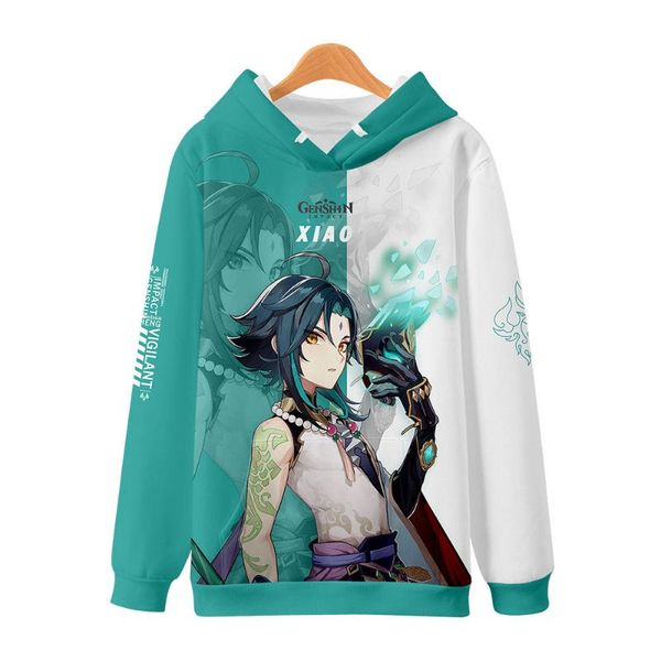 

men's hoodies & sweatshirts cosplay xiao hu tao zhongli ganyu keqing genshin impact hoodie men women autumn children boy girls anime cl, Black