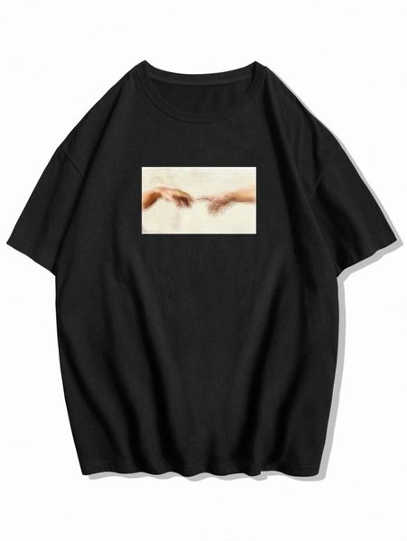 

romwe guys hand graphic tee f8gy#, White;black