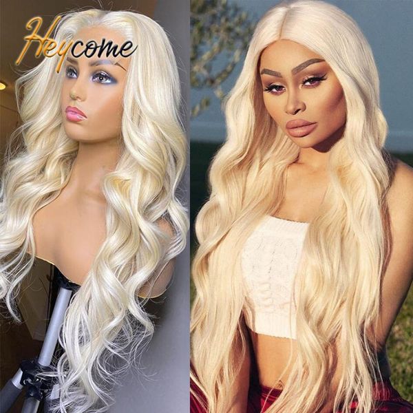 

lace wigs heycome brazilian body wave 613 blonde front human hair remy transparent glueless frontal wig pre plucked baby, Black;brown
