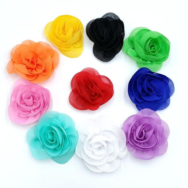 

decorative flowers & wreaths pearl rhinestone chiffon hair accessories diy fabric flower bouquet wedding decoration kids