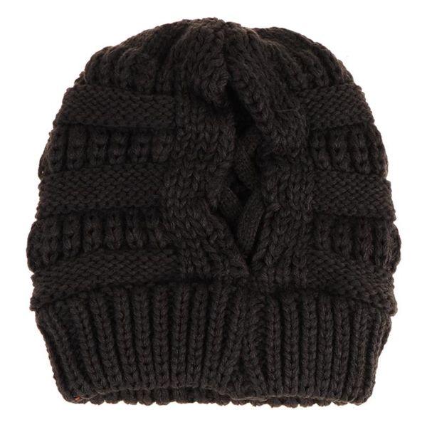 

beanie/skull caps women winter warm chunky knit beanie hat criss cross stretch skull cap f3md, Blue;gray