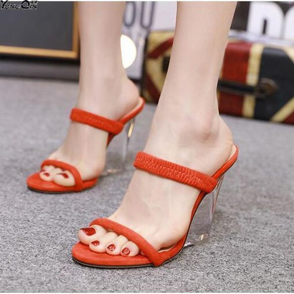 

crystal wedge high-heeled sandals summer slippers women, Black