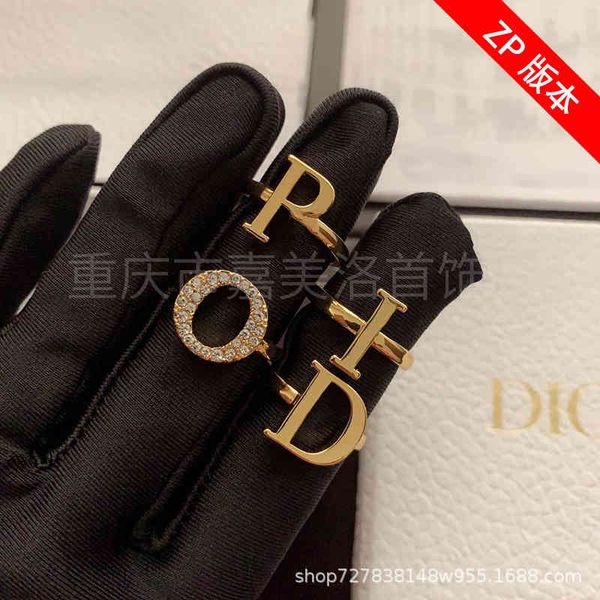 

band rings finger 21 dijia brass metal hollow letter four piece set wind, Silver
