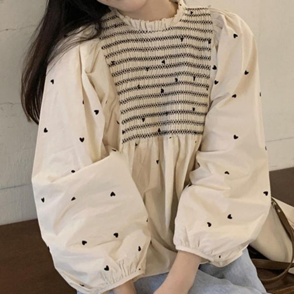 

women's blouses & shirts bubble sleeves chic clothes summer 2021 design sense of minority french sweet little shirt, White