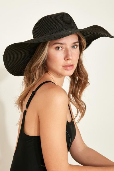 

& city womens sun straw hat y1730-14 outdoor hats, Black;white
