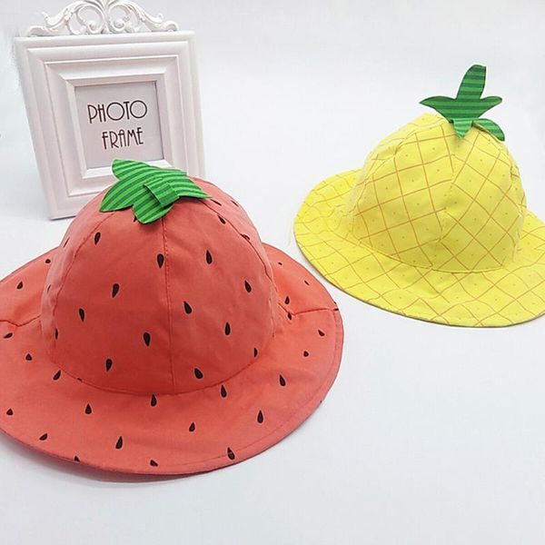 

hair accessories fruit prints children caps toddler baby kids boys and girls sun hat fashion cap cute lovely summer cotton, Slivery;white