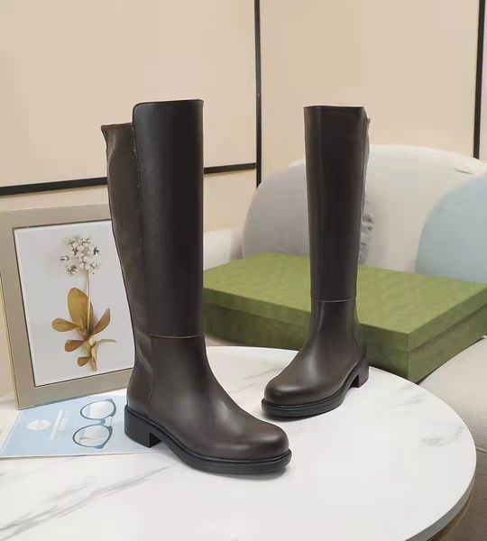 

fashion luxury heels women boot square toes genuine leather button high heeled coarse heel shoes lady shoe large size 35-40, Black