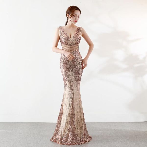 

party dresses 2021 double-v embroidery mermaid evening dress prom gowns formal vestido de festa elegant luxury robe lf153, White;black