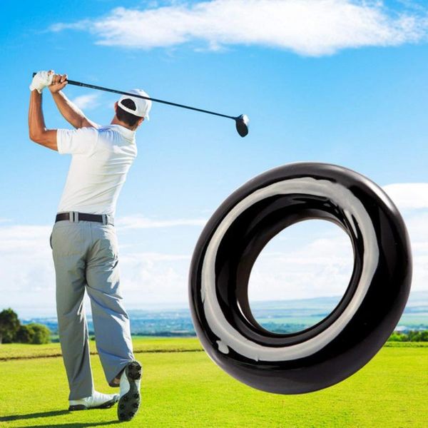 

golf training aids 1 pcs golfing weighted practice tool warm up aid black & red metal round weight power swing ring for clubs