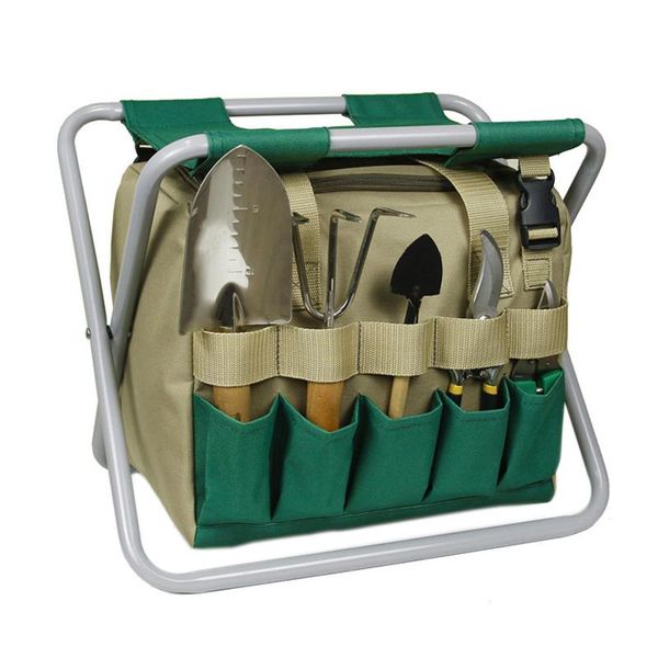 

garden tool set folding stool bag heavy duty tote storage bags