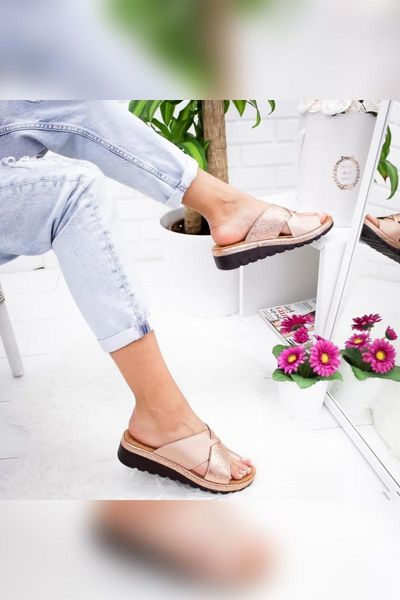 

slippers women's bronze, Black