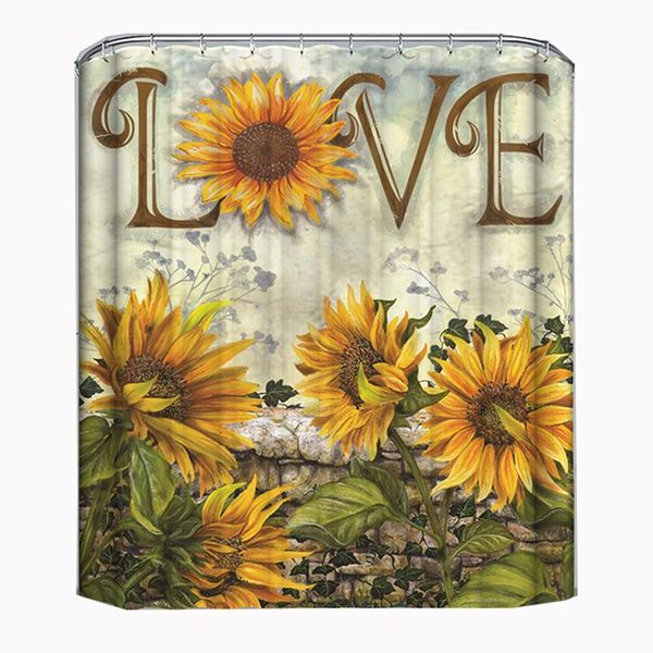 

shower curtains yellow sunflower curtain waterproof polyester bathroom for
