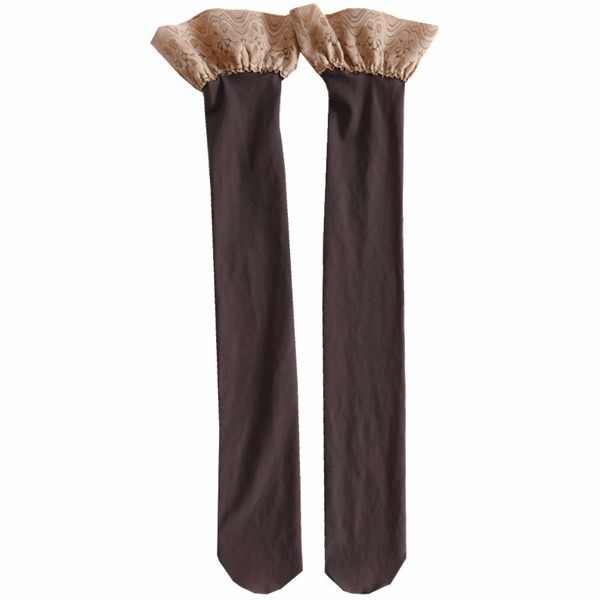 

lace skin color over knee hosiery woman non-slip black stockings, Black;white