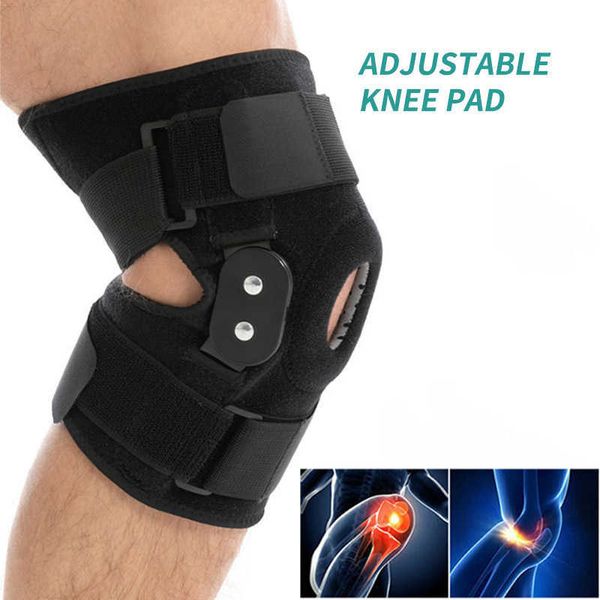 1 Paar verstellbare unter Druck stehende Kniestütze mit seitlichen Stabilisatoren für Genesungshilfe, Patellasehnen-Arthritis, Basketball, Q0913