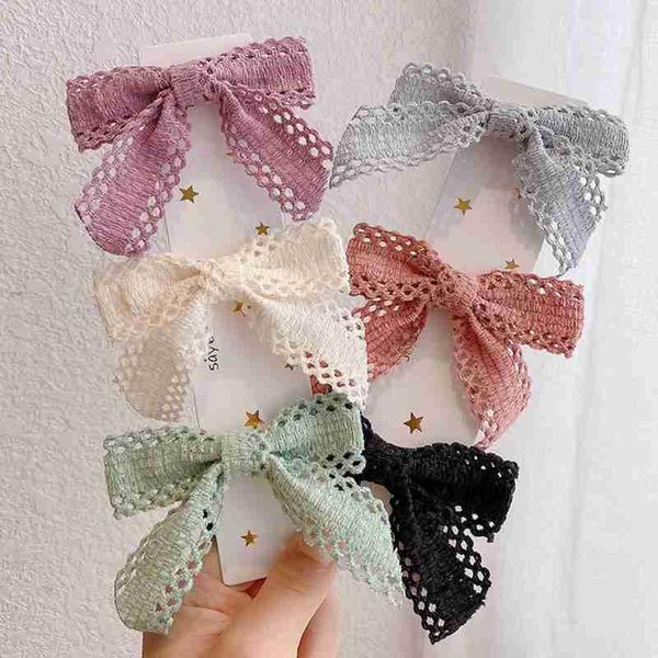 2021 pano Bordado Hollow Lace Bow Hairpin Top Cabelo Clipe Garota Styling Cabelo Acessórios De Cabelo Ferramentas de Headwear