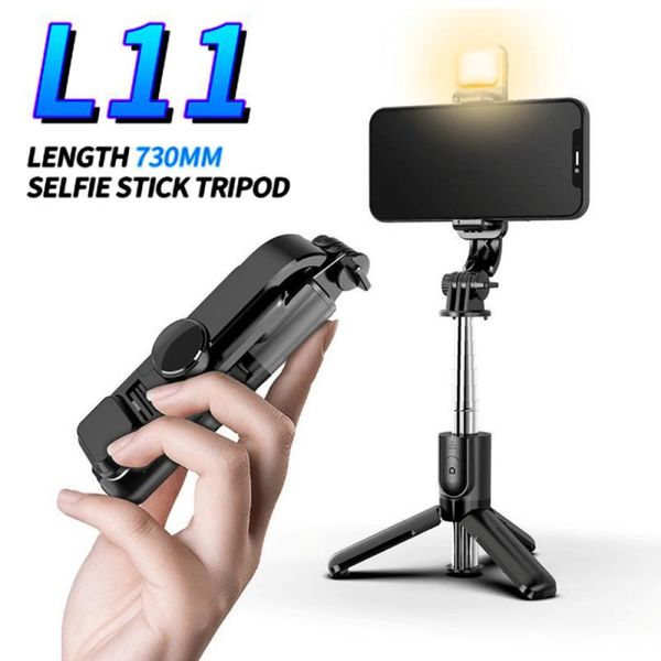 

selfie monopods l11 detachable clip bluetooth-compatible stick universal horizontal and vertical tripod mobile phone bracket
