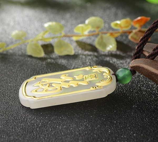 

lockets exquisite hetian yufu pendant h62#, Silver