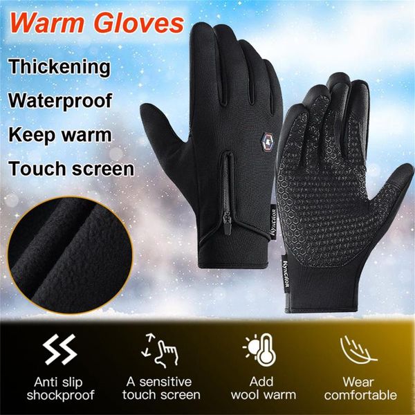 

ski gloves skiing women men winter cycling full finger bicycle anti slip gel pad mtb road bike waterproof glove