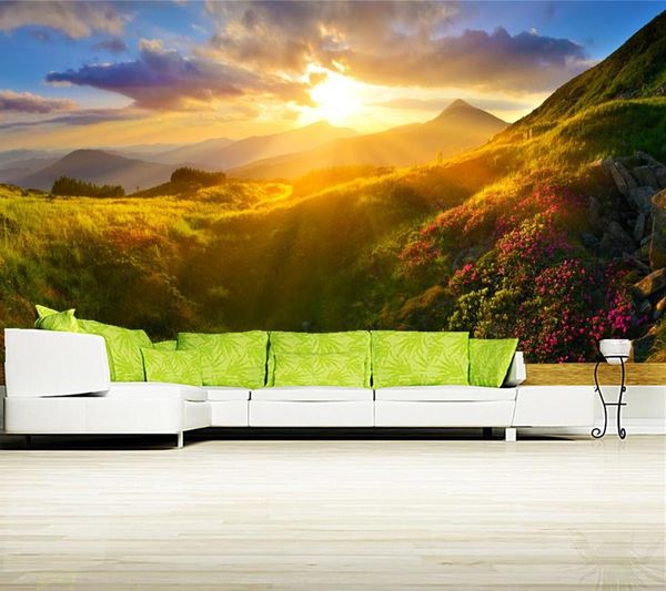 

wallpapers sunrises and sunsets mountains grass light nature wallpaper,restaurant bar living room sofa tv wall bedroom 3d wallpaper mural