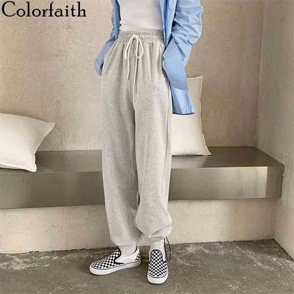 

women's spring autumn women pants wide leg high waist sweatpants jogging ankle-length lady trousers p107 210427, Black;white