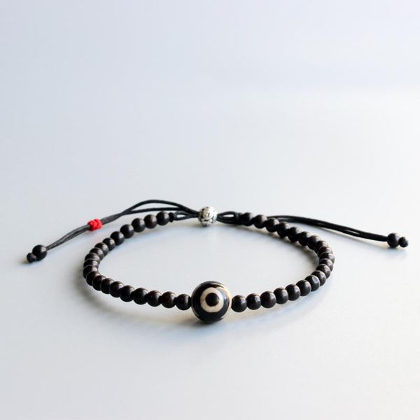 

charm bracelets 2021 tibetan buddhist handbraided simple lucky bracelet with the third eye of buddha coconut shell beaded thin bangle, Golden;silver