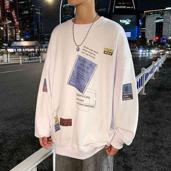 

men hoodi sweatshirt men's white loose hip hop punk pullover streetwear casual fashion women cloth oversized, Black