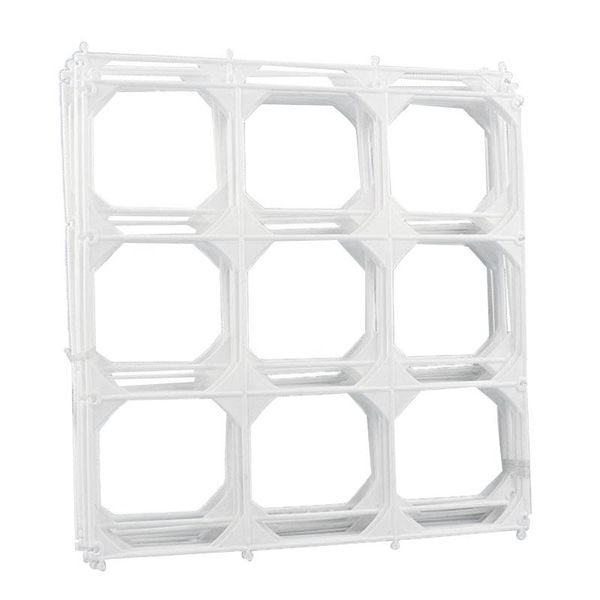 

party decoration promotion 10pcs white square 9 grids balloon plastic holder stage background large mesh wall