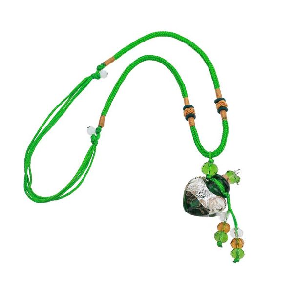 

car air freshener perfume bottle pendant almond heart-shaped glass essential oil necklace