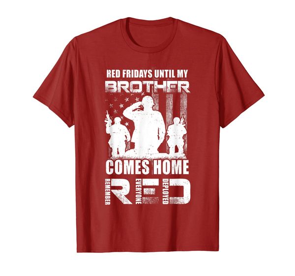 

red friday until my brother comes home military t-shirt, White;black