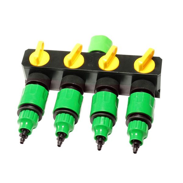

watering equipments garden irrigation 4-way tap hose splitter drip fittings pipe connector set 1 handy