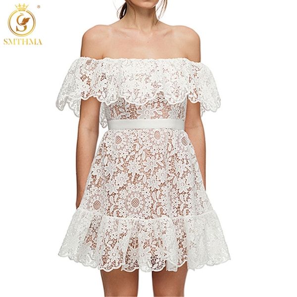 

casual dresses 2021 fashion women elegant vintage lace white summer slash neck slim beach sun female vestido 7fsj, Black;gray