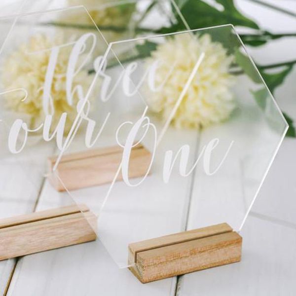 

party decoration hexagon wedding table number with stand acrylic geometric sign custom plexiglass signs for modern rustic