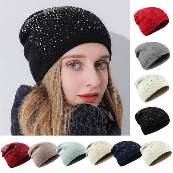 

beanie/skull caps winter warm hat beanies for women fashion casual solid color cashmere knitted thick beanie skullies bonnet hip hop, Blue;gray