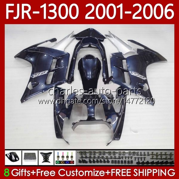 Estoque Cor Apresadas de OEM para Yamaha FJR-1300 FJR 1300 A CC FJR1300 01 02 03 04 05 06 Moto Body 106No.33 FJR-1300A 2001 2002 2003 2004 2005 2006 FJR1300A 01-06 Kit de carroçaria