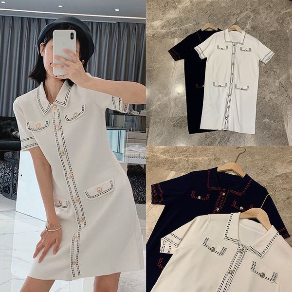 

dsigners max maje sweater spring and summer new small fragrance french platycodon grandiflorum crowd show thin temperament knitted dress, White;black