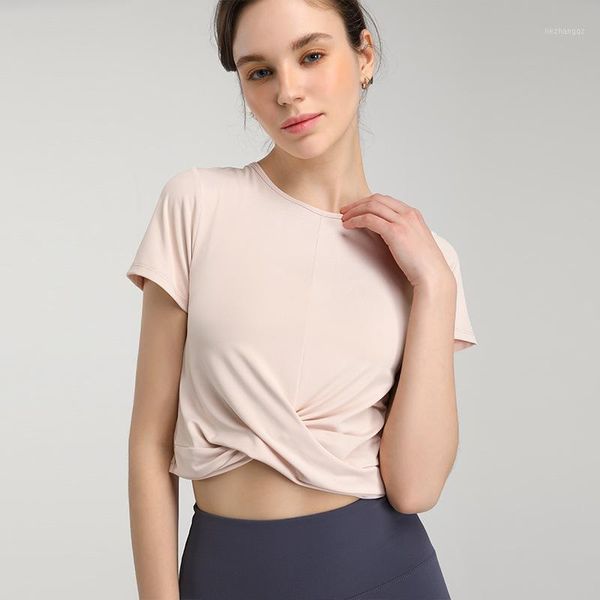 

yoga outfit ladies fitness t-shirt gym high-elastic training workout clothes running cycling shirts