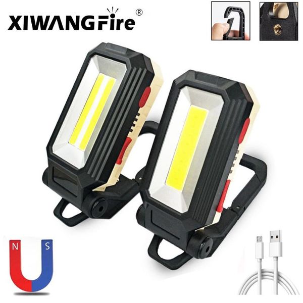 

flashlights torches led work light usb charging multi-function with power display portable magnet auto repair torch outdoor emergency bright