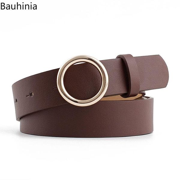 

artificial leather belt round metal pin buckle circle belts for women punk hollow waistband strap ladies jeans accessories, Black;brown
