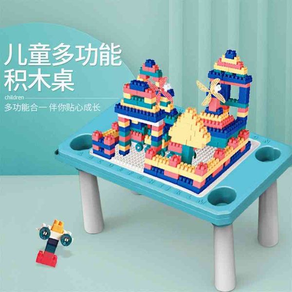 

children's multifunctional educational toy building block table children's boy parent child interaction intelligence diy game hot