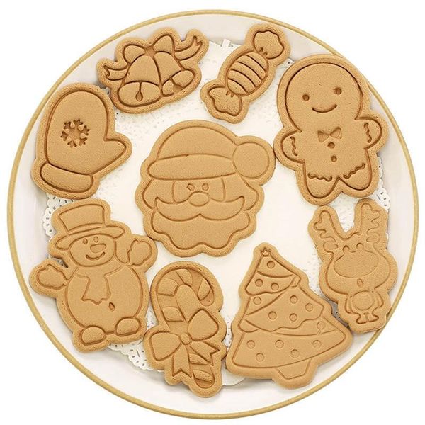 

baking moulds christmas cartoon biscuit mold household diy tool 3d three-dimensional press fondant handmade
