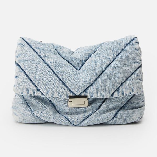 

evening bags denim women's bag quilting handbag solid fashion women shoulder metal chain lady totes flap for 2021
