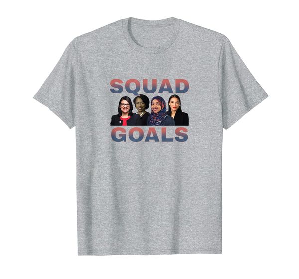 

squad goals - aoc ilhan omar tlaib pressley t-shirt, White;black