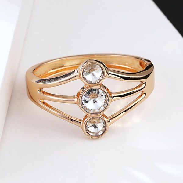 

bangle style trend summer all-match fashion three-layer hollow starry sky high-end boutique gold-plated inlaid rhinestone bracelet, Black