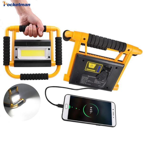 

portable work light spotlight cob lamp rechargeable waterproof camping outdoor searchlight lanterns