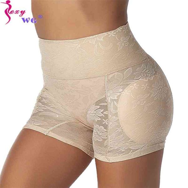 SexyWG Bayanlar Popo Kaldırıcı Külot Yüksek Bel Kalça Yastıklı Külot Vücut Şekillendirici Sahte Butt Pad Shapewear Model Külot 210402