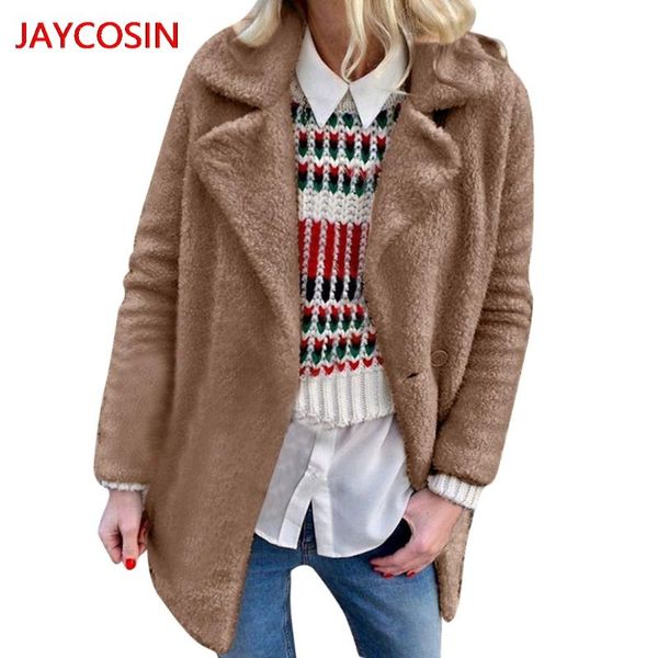 

women's jackets jaycosin female jacket winter warm coats and women casual lapela collar long sleeve overcoat l400826, Black;brown