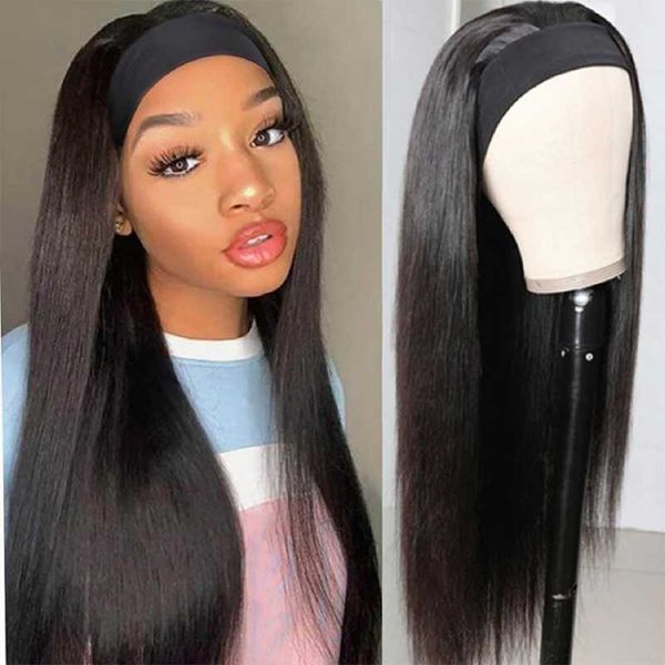 

hair bulks brazilian straight headband 8-30 inch black women human scarf dyeable