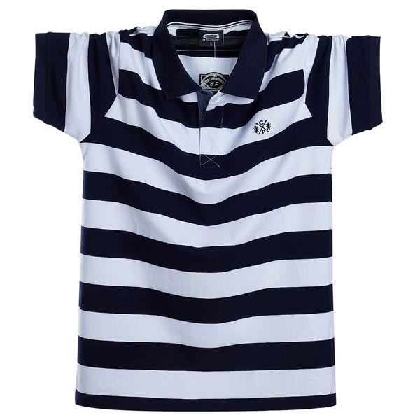 

men polo shirt summer men's casual breathable plus size 5xl 6xl striped short sleeve polo shirt pure cotton fashion men clothes 210401, White;black