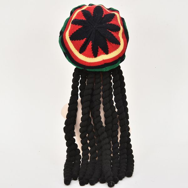 

reggae jamaican cap halloween crazy rock surprise wig, Black