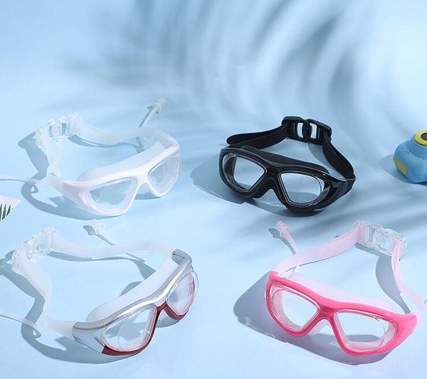 2021 Homens Mulheres Óculos Grandes Quadro Earplug Waterproof Tecnologia Anti Nevoeiro Forte Anti Nevoeiro Adesão Natação Glasse Yakuda Scrub Resistance Anti Ultravioleta
